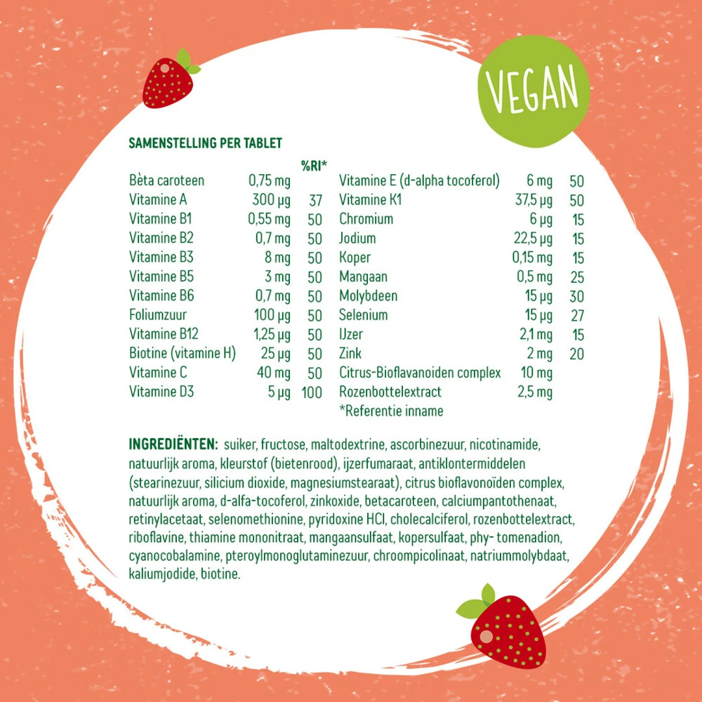 Optimax Kids Multivitaminen Aardbei 4 Optimax Kids Multivitaminen Aardbei - Afbeelding 4