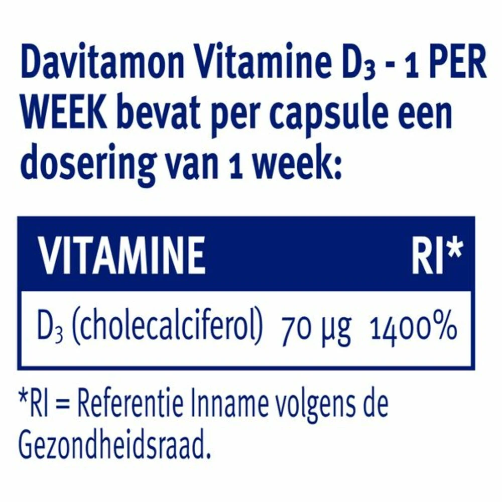 Davitamon Davitamon Vitamine D 1 Per Week 100% Plantaardig 2 Davitamon Davitamon Vitamine D 1 Per Week 100% Plantaardig - Afbeelding 2