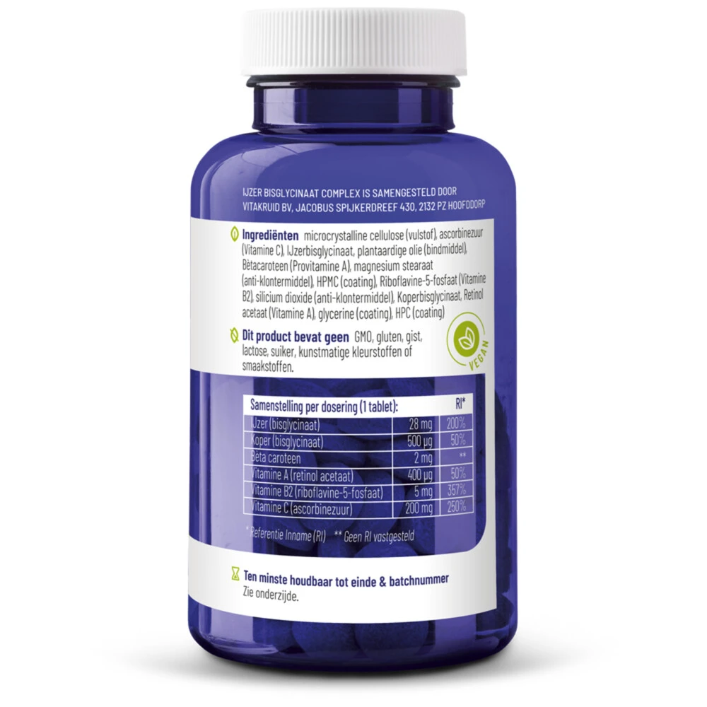 Vitakruid Ijzer Bisglycinaat 3 Vitakruid Ijzer Bisglycinaat - Afbeelding 3