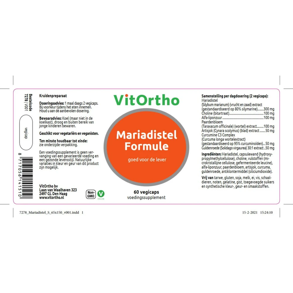 Vitortho Mariadistel Formule 2 Vitortho Mariadistel Formule - Afbeelding 2