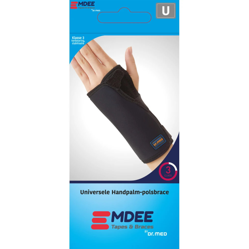 Emdee Universele Handpalm-Polsbrace Zwart 1 Emdee Universele Handpalm-Polsbrace Zwart