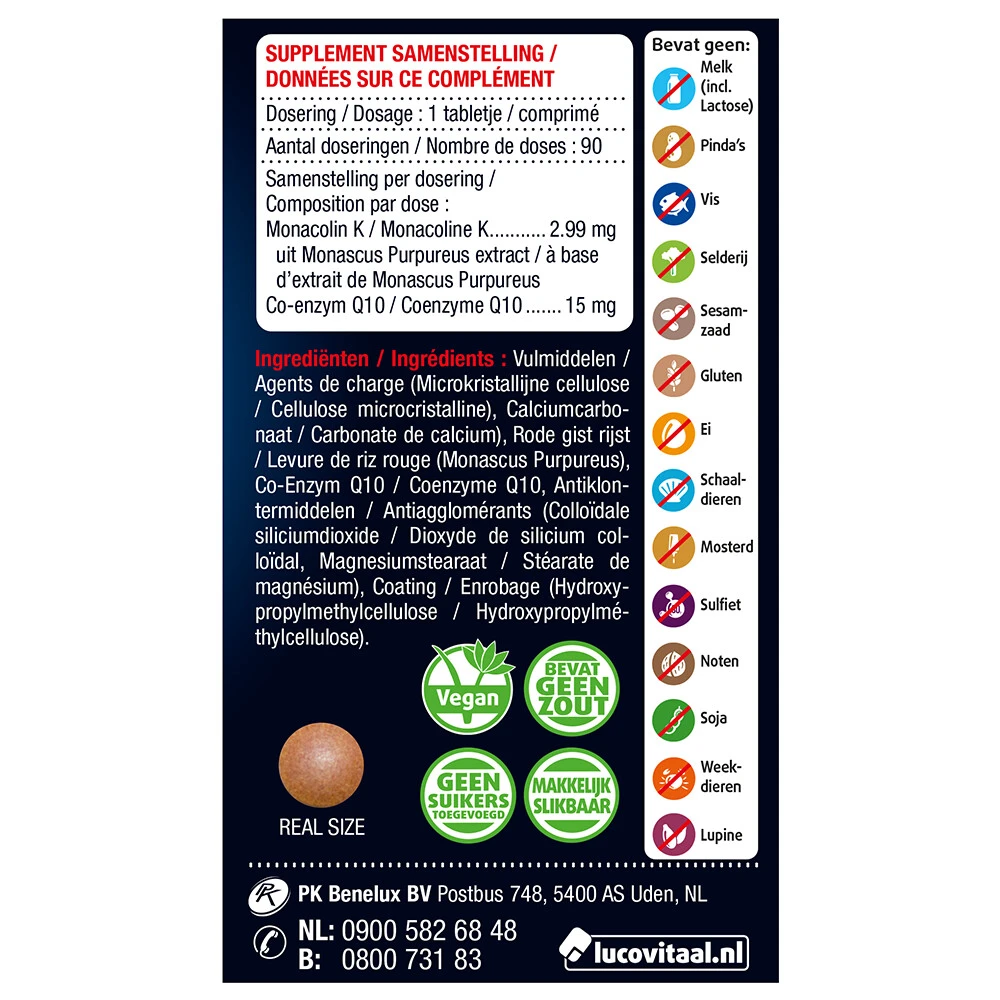 2x Lucovitaal Rode Gist Rijst & Q10 3 2x Lucovitaal Rode Gist Rijst & Q10 - Afbeelding 3