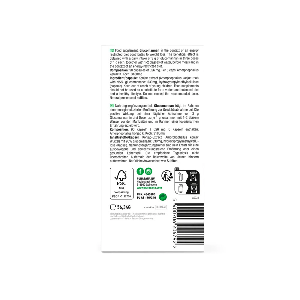 Purasana Konjak Extract 530 Mg 3 Purasana Konjak Extract 530 Mg - Afbeelding 3