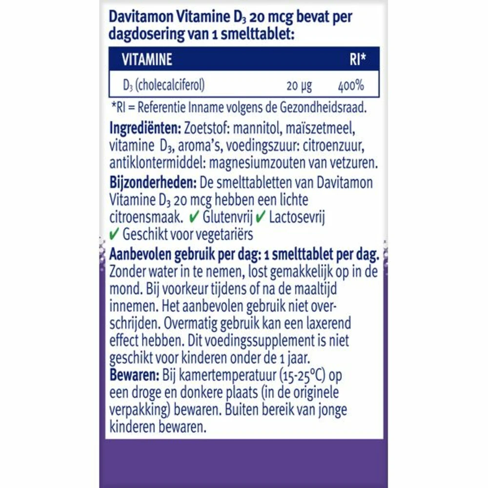 2x Davitamon Vitamine D3 Forte 4 2x Davitamon Vitamine D3 Forte - Afbeelding 4